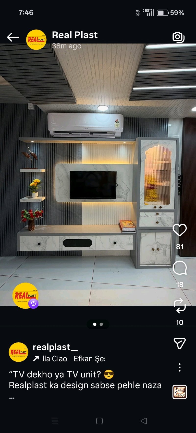 BHARUCHI INTERIOR HOME - Tv unit Design Portfolio Work in India