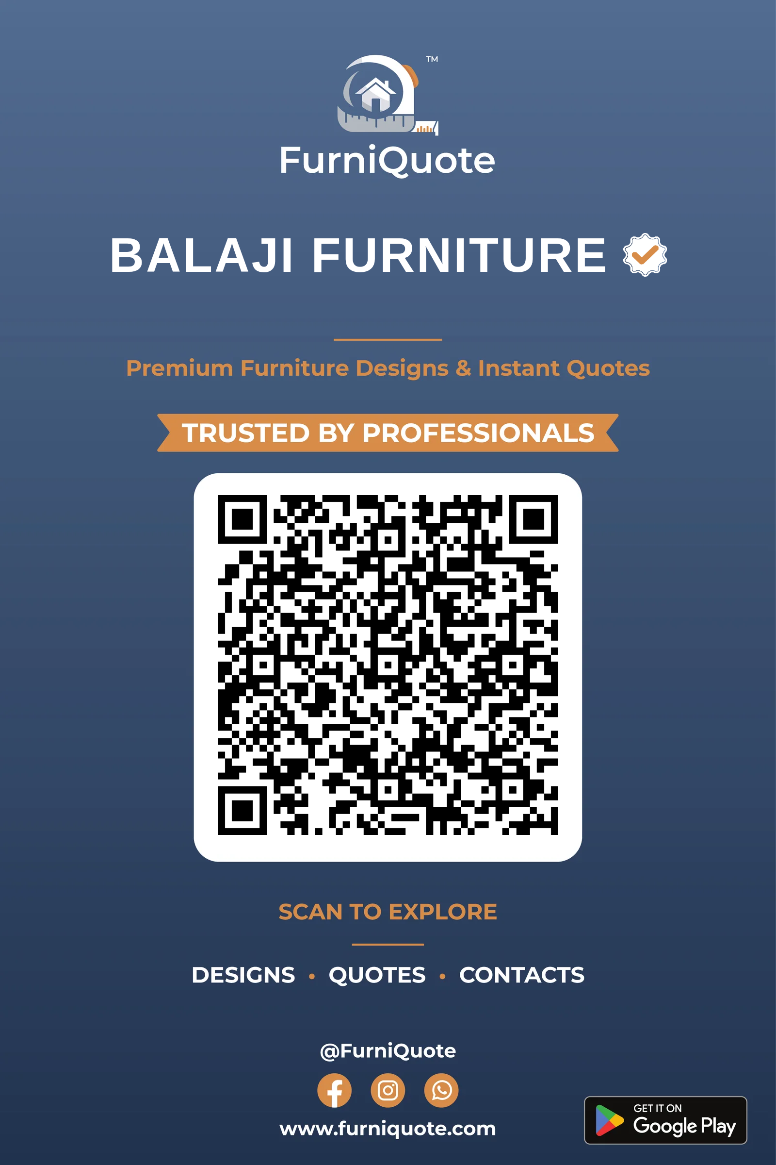 Balaji Furniture - Verified Furniture Business Standee in India