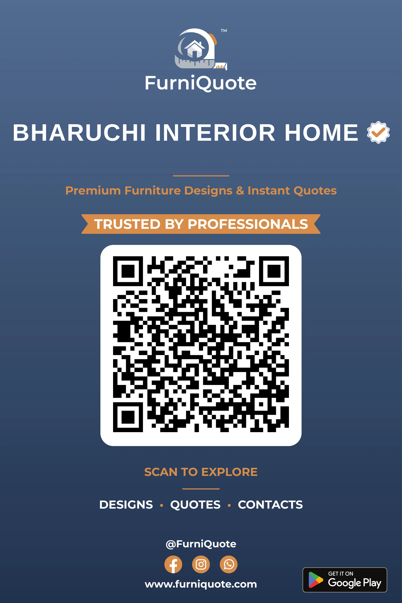 BHARUCHI INTERIOR HOME - Verified Furniture Business Standee in India