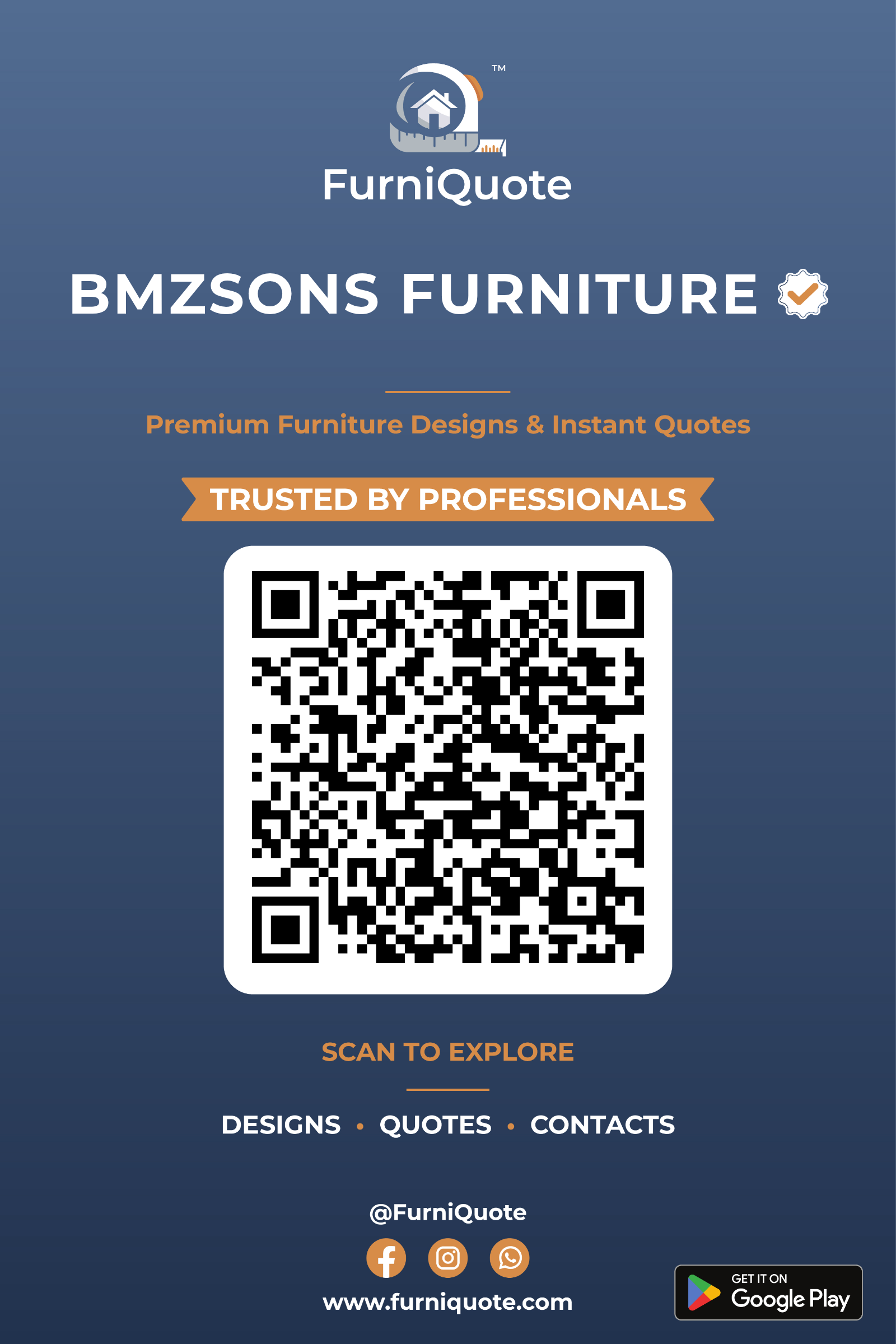 Bmzsons Furniture - Verified Furniture Business Standee in India