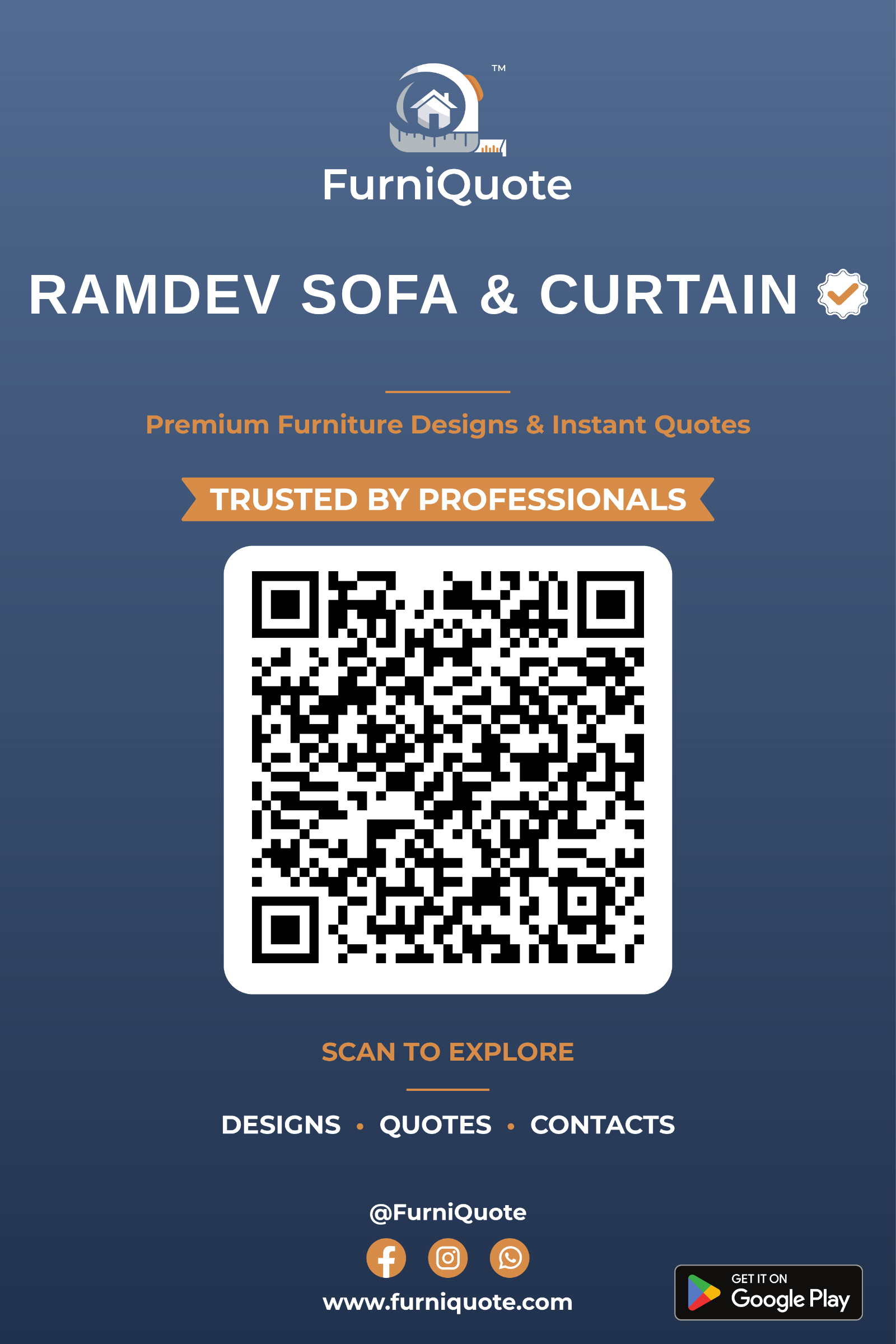 Ramdev Sofa & Curtain - Verified Furniture Business Standee in Rajkot