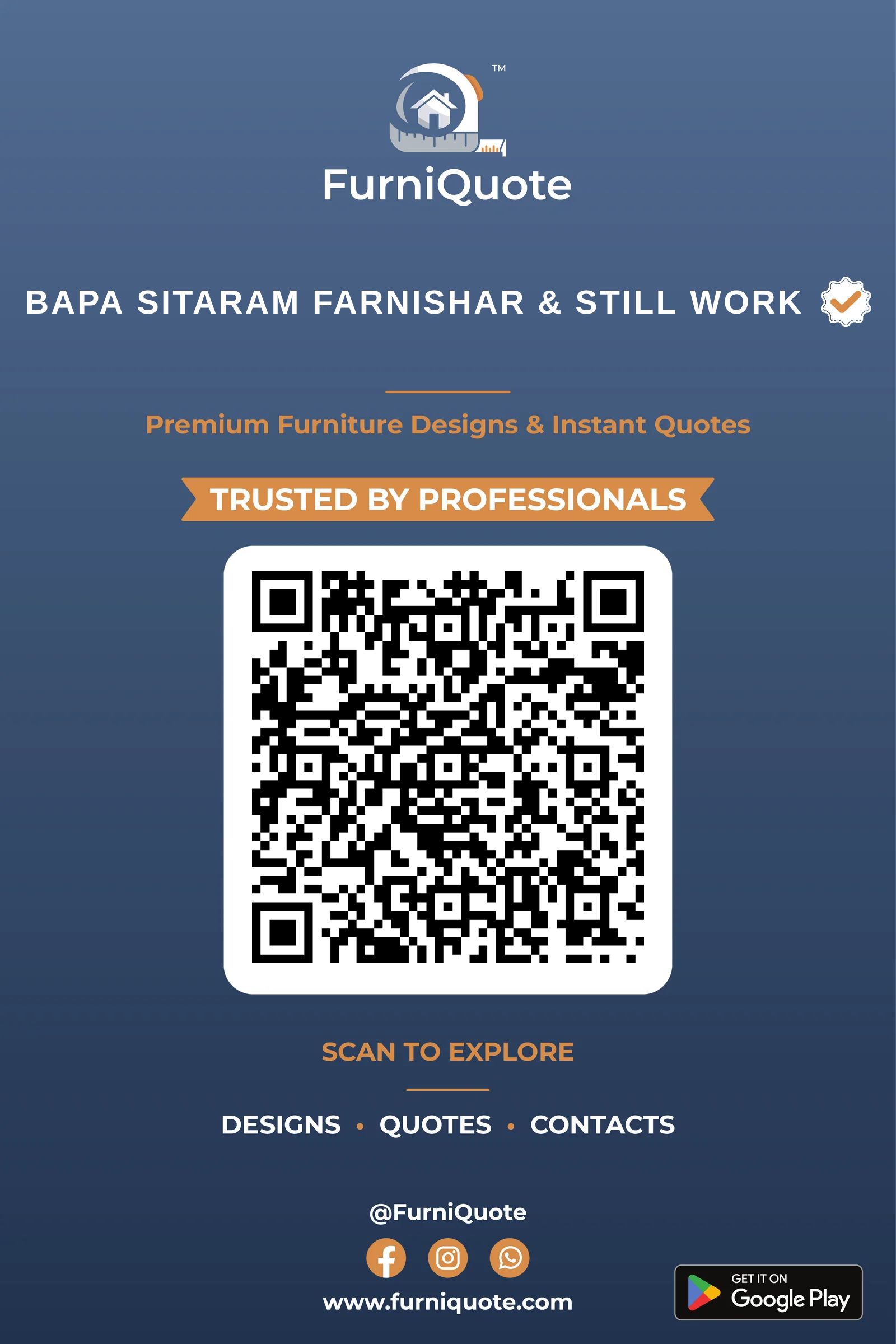 Bapa Sitaram Farnishar & Still Work - Verified Furniture Business Standee in India