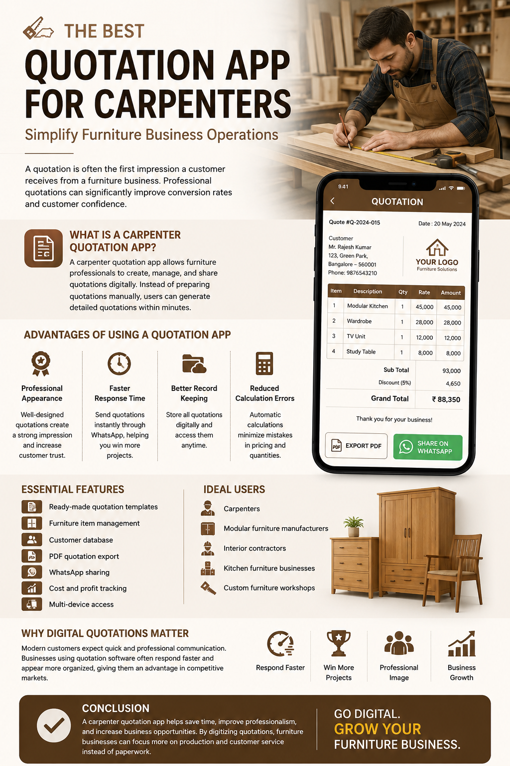 Best Quotation App for Carpenters: Simplify Furniture Business Operations