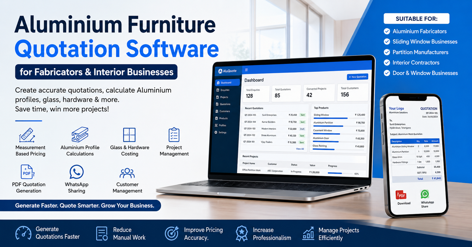 Aluminium Furniture Quotation Software for Fabricators & Interior Businesses