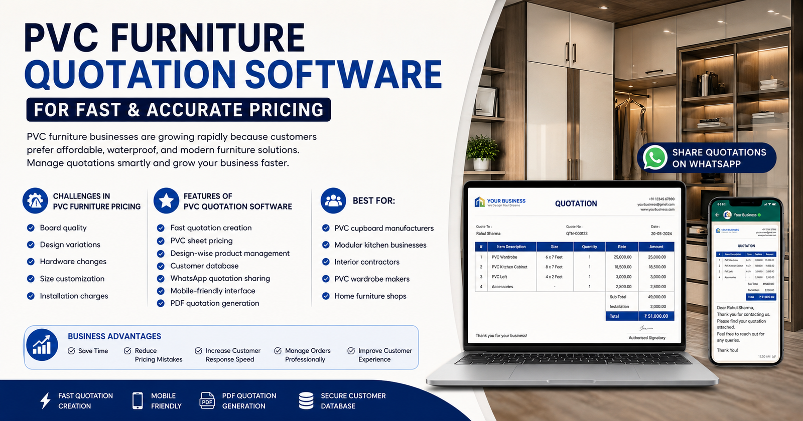 PVC Furniture Quotation Software for Fast & Accurate Pricing